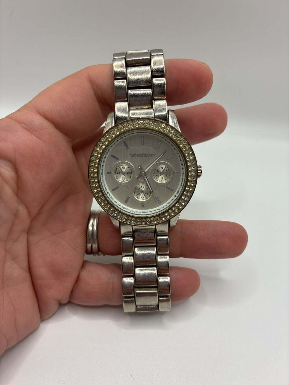 Wristology Alex Collection Silver Tone Rhinestone Bezel Women's Watch
